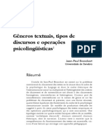 BRONCKART, Jean-Paul - Gêneros Textuais, Tipos de Discurso e Operaçõa Psicolinguísticas PDF