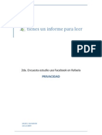RAFABOOK - Resultados Encuestas PRIVACIDAD Informe de la investigación sobre el uso de Facebook en la Ciudad de Rafaela- Analisis