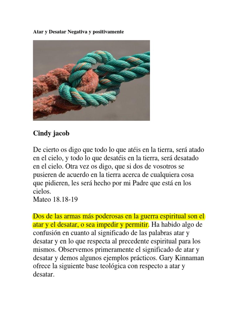 Atar y Desatar en la Guerra Espiritual | PDF | Oración | Vacas