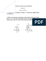 Chapter 3: Single Stage Amplifier: Homework 2 Deadline: 28/09/2014