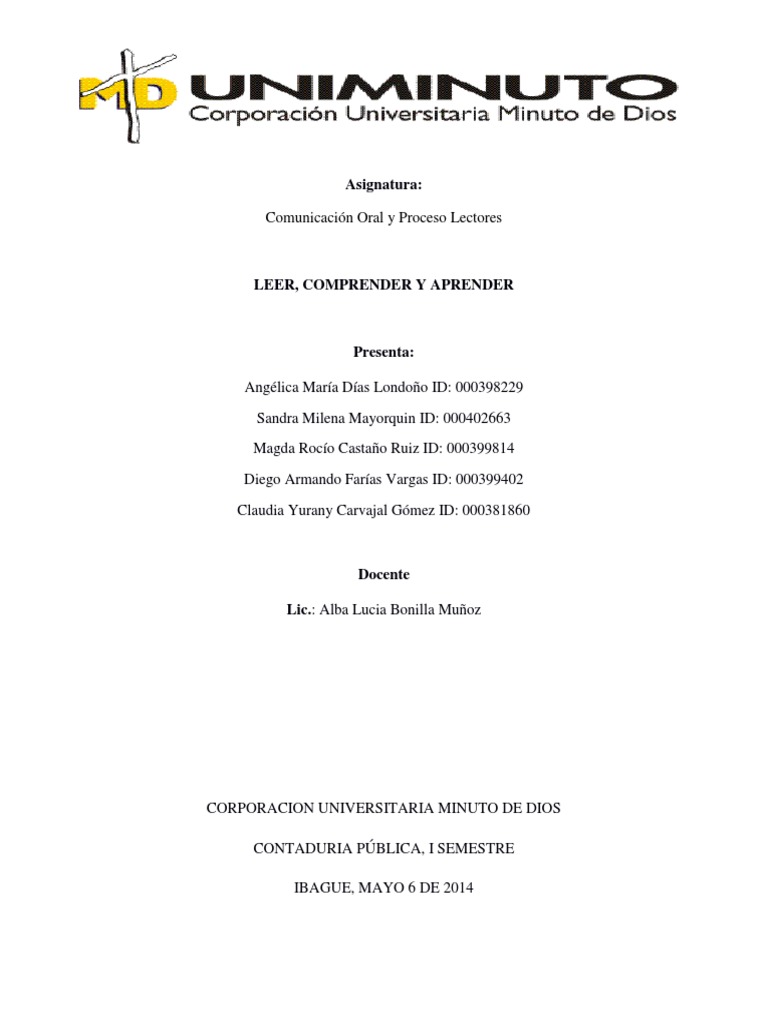 Leer, Comprender y Aprender | PDF | Lectura (proceso) | Memoria