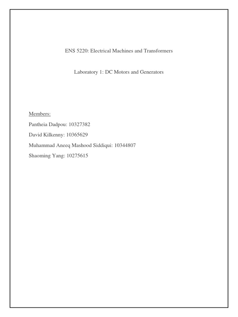 DC Motors and Generators PDF Electric Motor Electric Generator