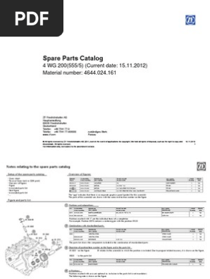 Spare Parts Catalog Zf 4 Wg 200 Pdf All Rights Reserved