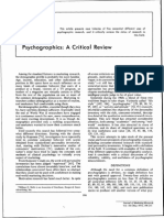 Psychographics A Critical Review - Well William Del PDF