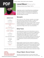 Download Lionel Messi - Biography - Childrens Activist Soccer Player - Biography by simonettix SN241986525 doc pdf