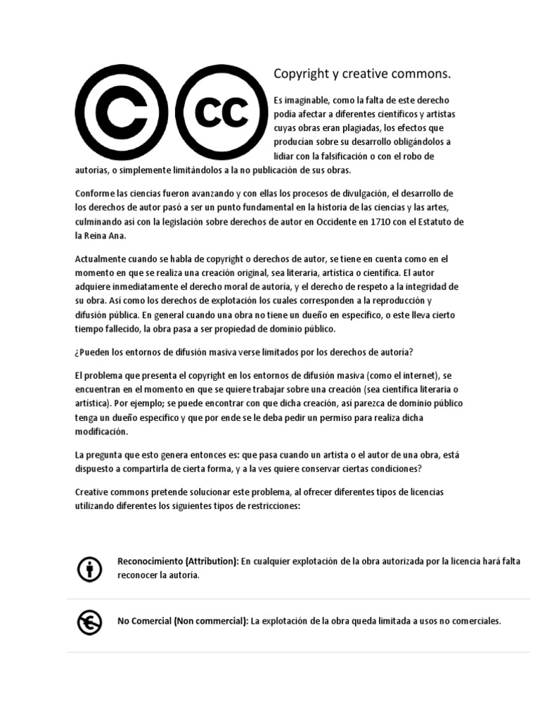 Copyright y Creative Commons PDF | PDF | Creative Commons | Autor