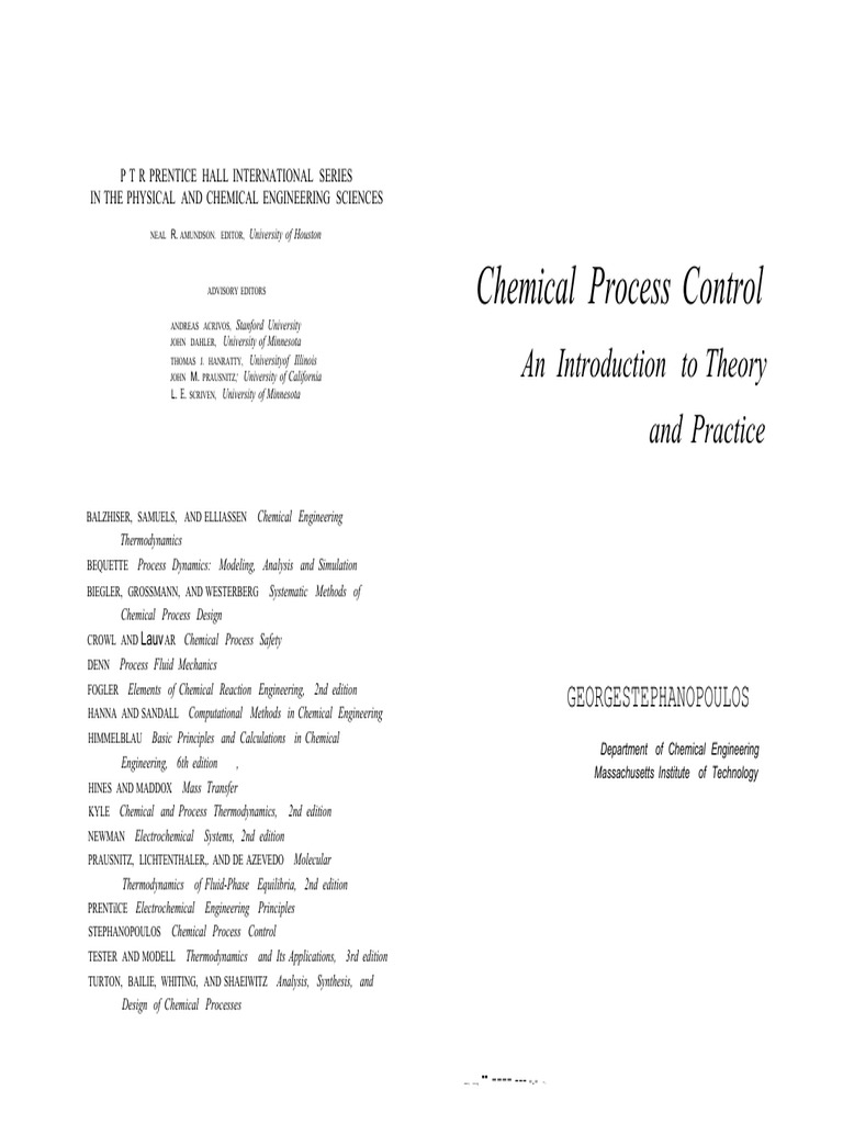 Chemical Process Control Guide | PDF | Chemical Reactor | Physical Sciences