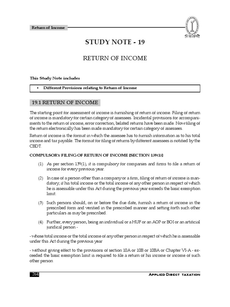 Return of Income: Key Provisions and Obligations | PDF | Taxes | Payments