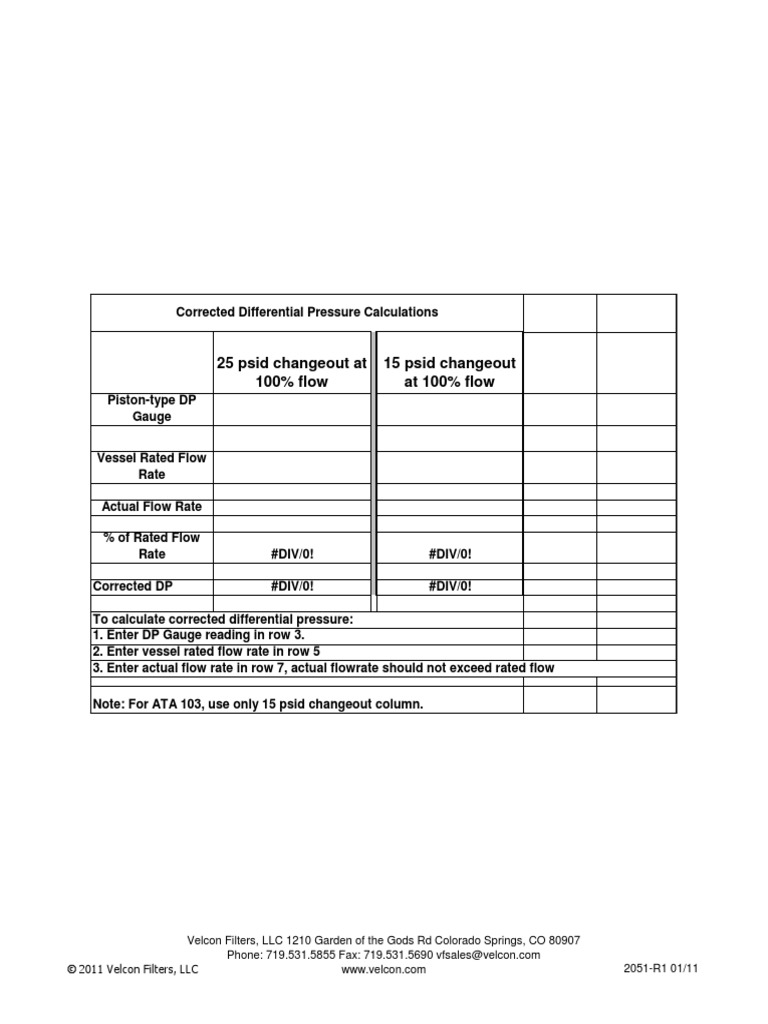 Corrected Differential Pressure Calculations PDF