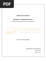 Download MICROMAX COMPETITIVE STRATEGY ROLL NO55pdf by Ankur Makhija SN242019315 doc pdf