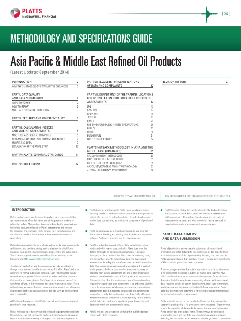 Asia Refined Oil Products Methodology PLATTS Download Free PDF Fuel