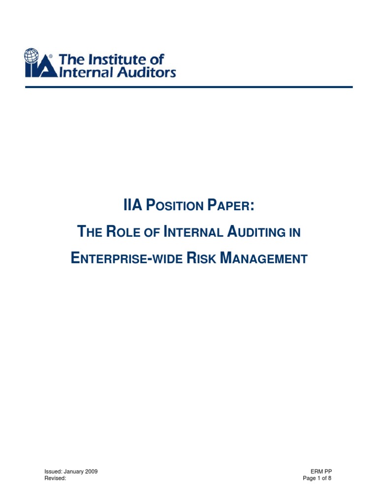 IIA POSITION PAPER The Role of Internal Auditing in Enterprise Risk ...