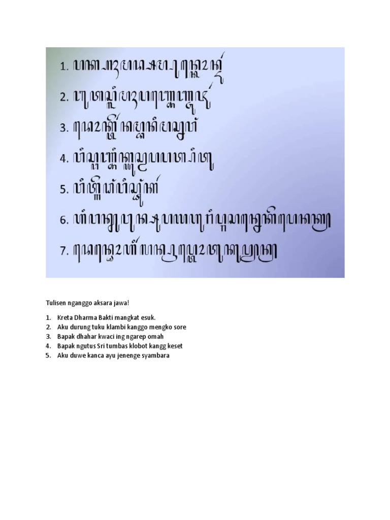 Tulisen Nganggo Aksara Jawa Pdf