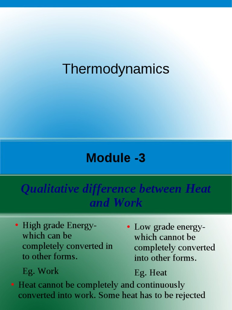 Thermodynamics: Module - 3 | PDF