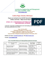Call For Paper - October 2014 Issue