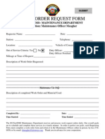 Work Order Request Form: JH Fire/Ems - Maintenance Department