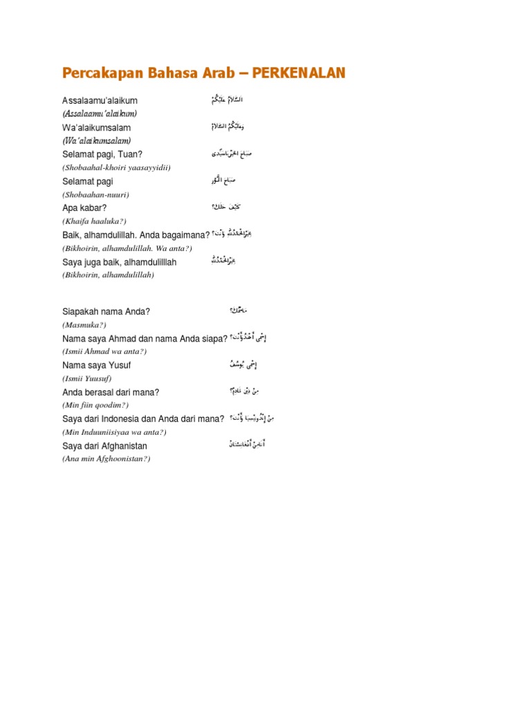 Percakapan Bahasa Arab Docx