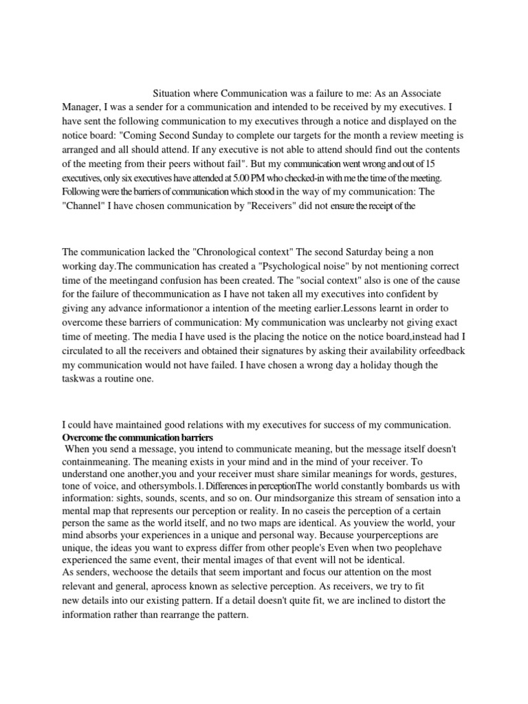 Communication Failures in Management | PDF | Mind | Communication