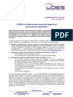 CP- Un protocole de coopération entre Le Mouvement associatif et l'UDES