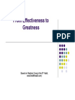 From Effectiveness to Greatness