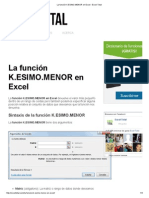 Excel: La Función K.esimo