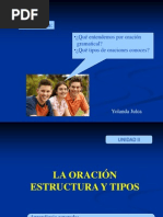 Tema 5 La Oración, Estrcutura y Clases PDF