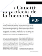 Elias Canetti La Profecia de La Memoria PDF