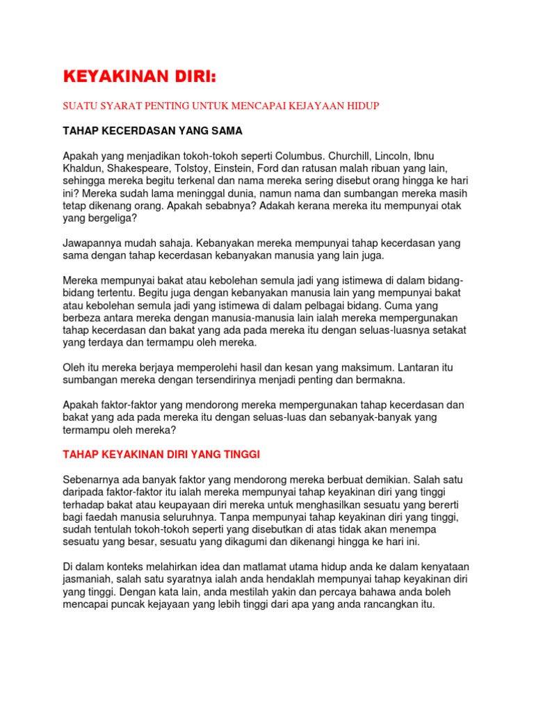 Keyakinan Diri | PDF