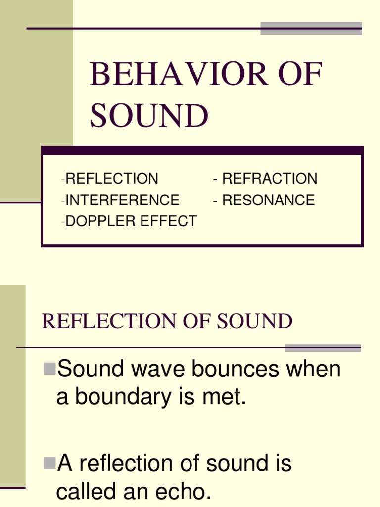 Behavior of Sound (Archi) | PDF | Doppler Effect | Waves