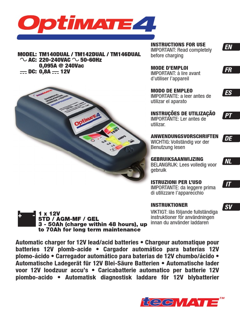 Optimate 4.pdf Battery (Electricity)