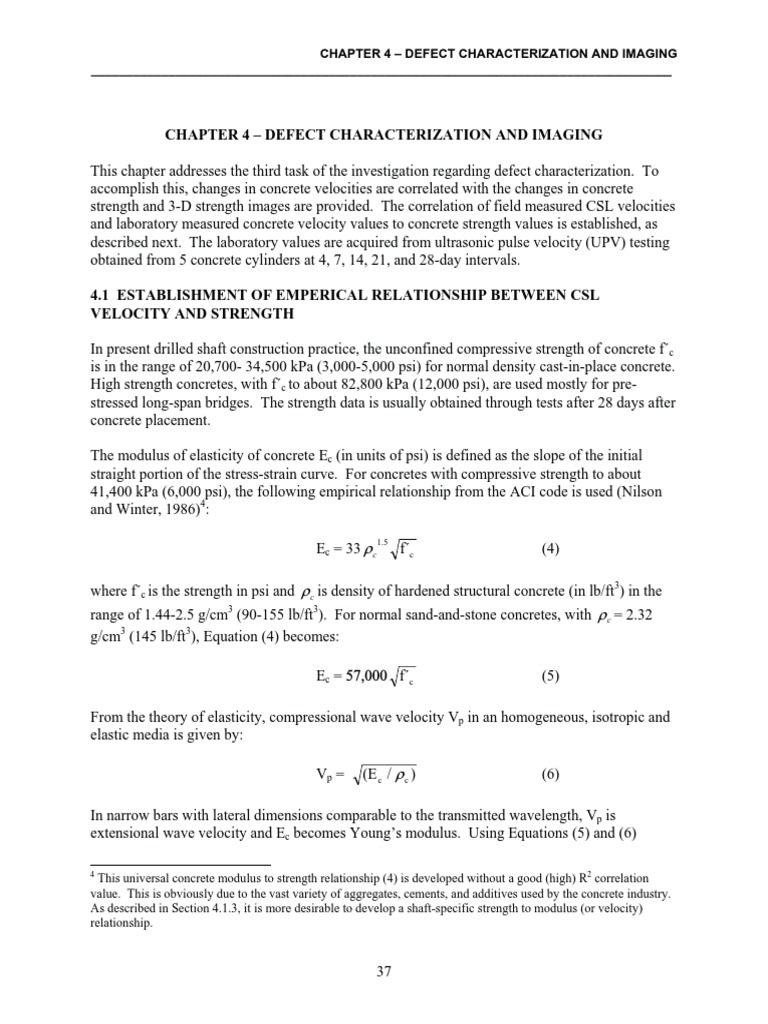 Chapter 4 Defect Characterization and Imaging PDF Strength Of Materials Concrete