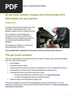 EU Pet Travel Scheme Dec 2014 Guidance