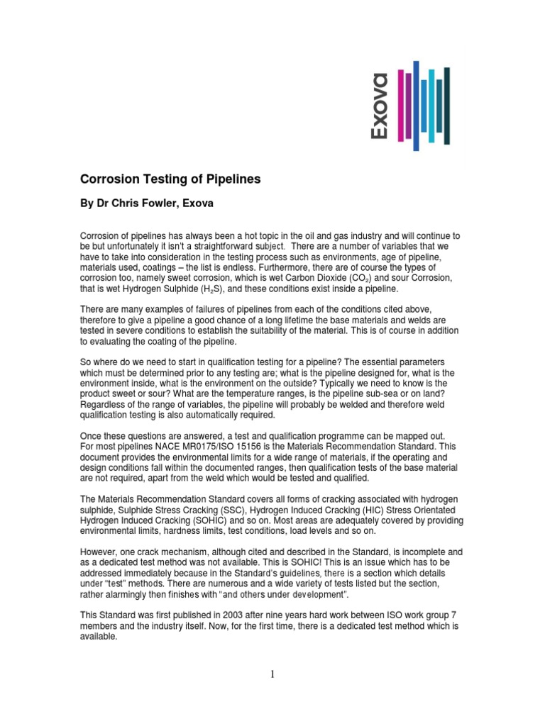 SOHIC Testing for Pipeline Integrity | PDF | Pipeline Transport ...