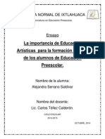 La Importancia Educación Artísticas para La Formación Integral de Los Alumnos de Educación Preescolar ENSAYO PDF