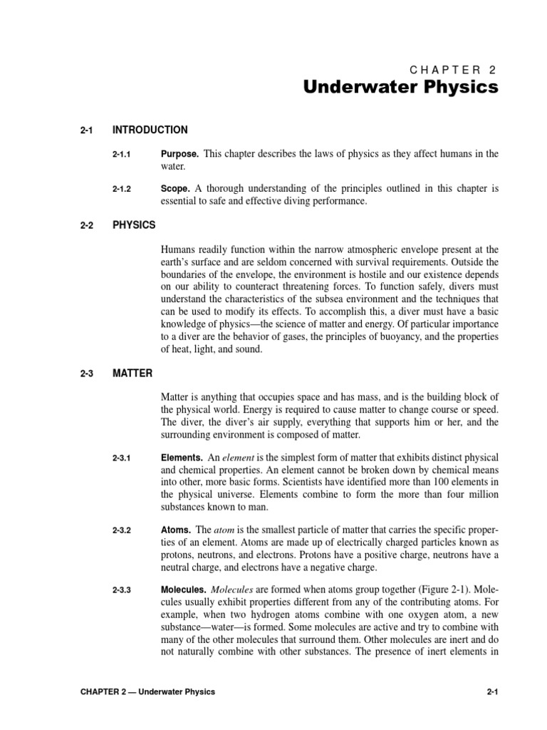 Dive ManualCh 2Underwater Physics PDF Buoyancy Scuba Diving