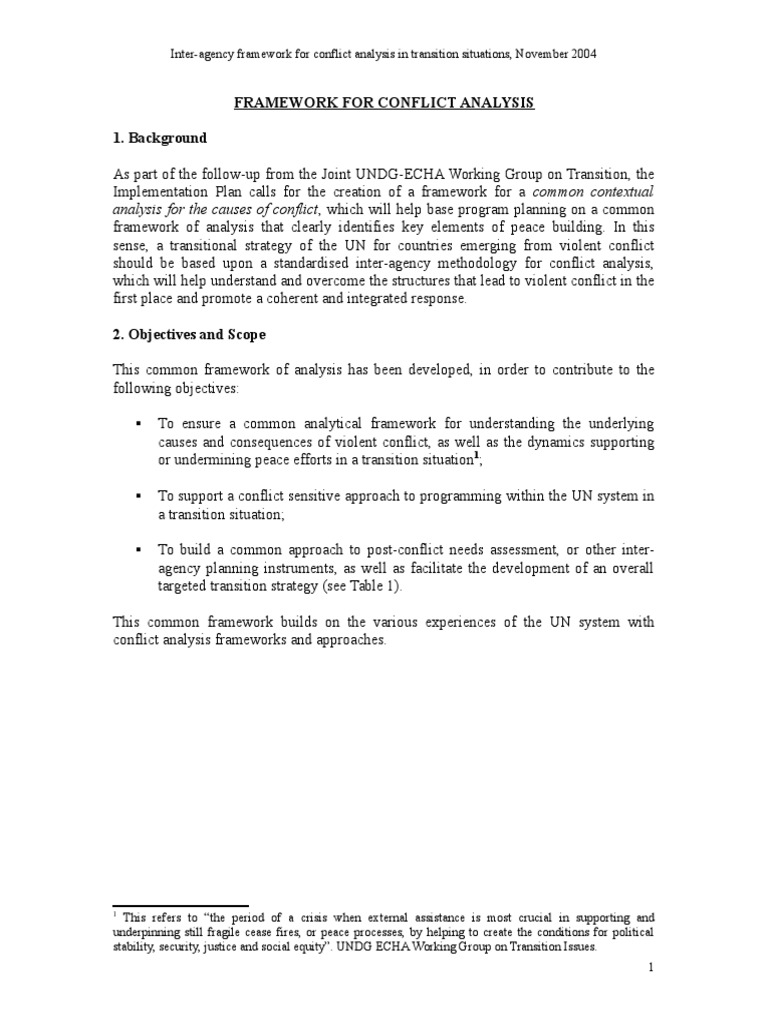 Framework For Conflict Analysis | PDF | Violence | Unrest