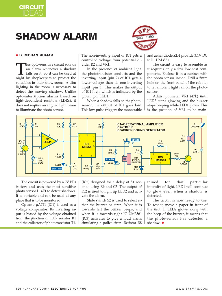 Shadow Alarm | PDF | Computer Engineering | Electromagnetism
