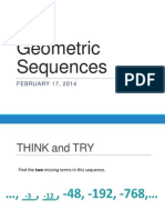 Geometric Sequences: FEBRUARY 17, 2014