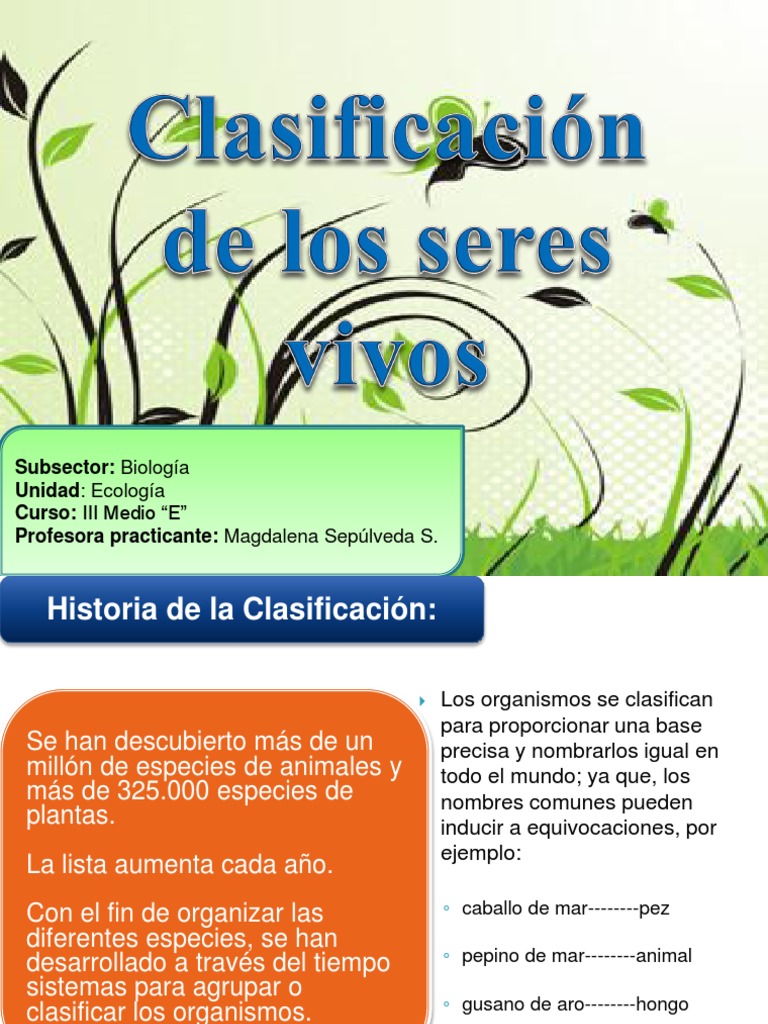 1 5 Clasificacion De Los Seres Vivos Taxonomía Pdf Taxonomía