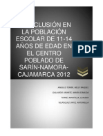 Maloclusión en La Población Escolar de 11-14 Años de Edad en El Centro Poblado de Sarín-Namora-Cajamarca 2012