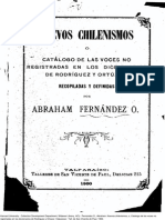 Nuevos Chilenismos o Catálogo de Las Voces No Registradas en Los Diccionarios de Rodríguez y Ortúzar. Recopiladas y Definidas. (1900) PDF