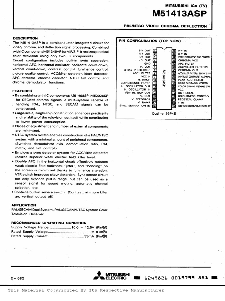 IC M51413ASP Datasheet PDF | PDF
