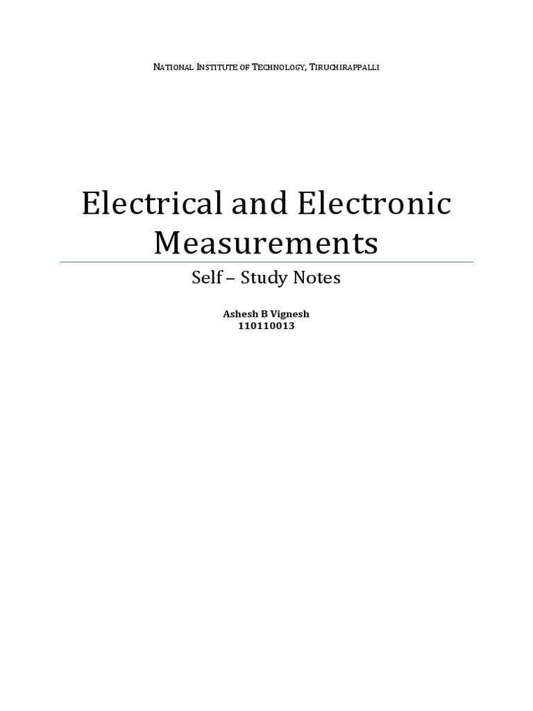 Electrical & Electronic Measurements Notes | PDF | Inductor | Transformer