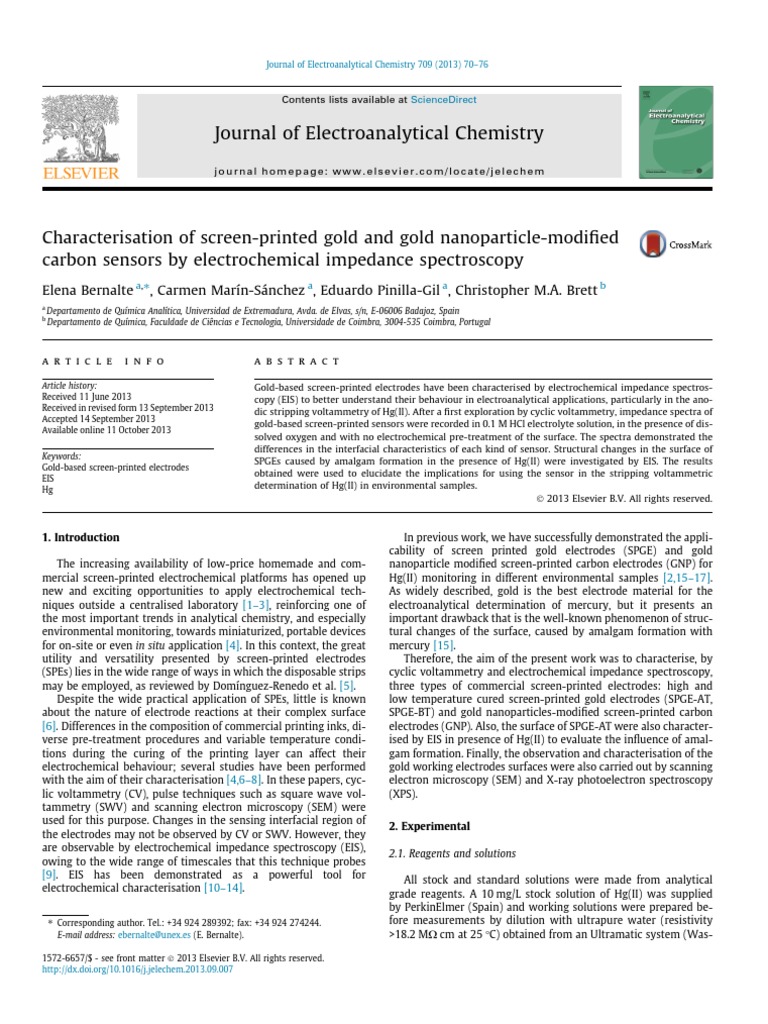Characterization of Screen-Printed Gold Sensors | PDF ...