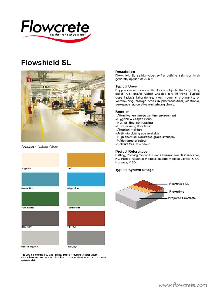 Flowshield SL: High-Gloss Resin Flooring | PDF | Concrete | Materials