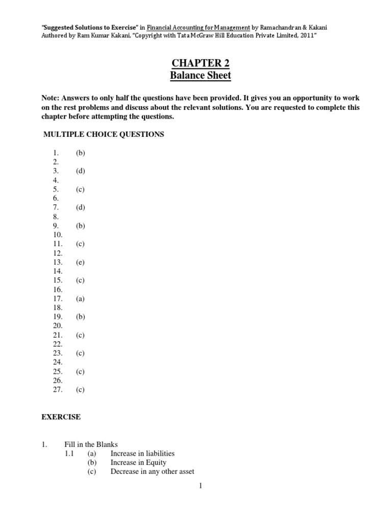 Ch2 Solutions To The Exercises | PDF | Equity (Finance) | Historical Cost