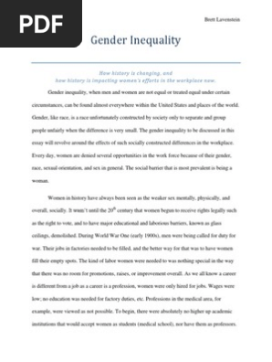 Gender Inequality Essay Pdf Gender Inequality Gender Studies