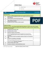 Heart Saver Firstaid Skills Sheet