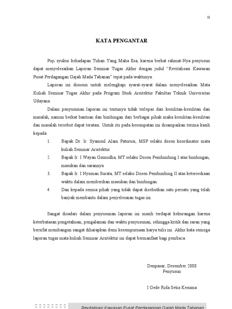 Kata Pengantar Tugas Akhir Guru Paud