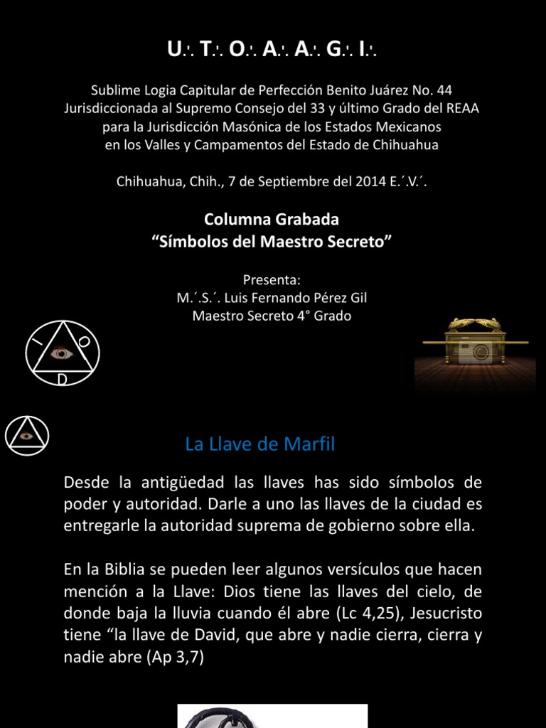 Simbologia Del 4° Grado Maestro Secreto PDF Solomons Aves